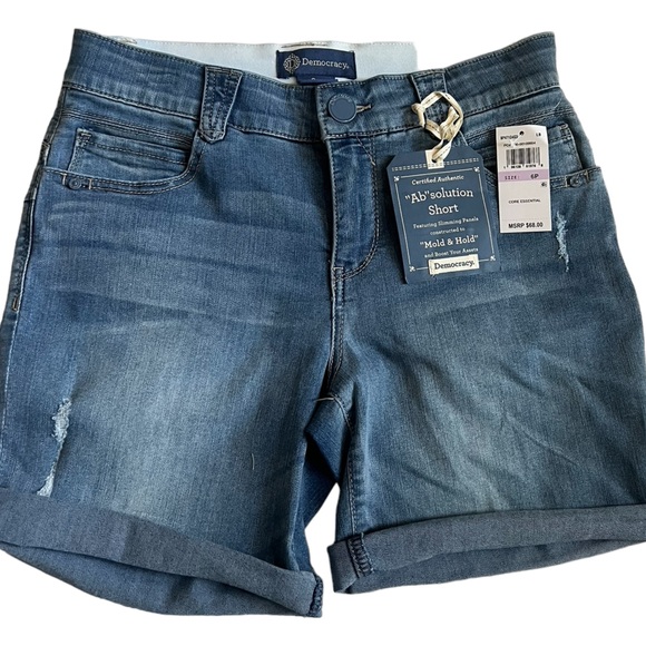 Democracy Abroad Solutions Light Blue distressed shorts - Picture 9 of 9